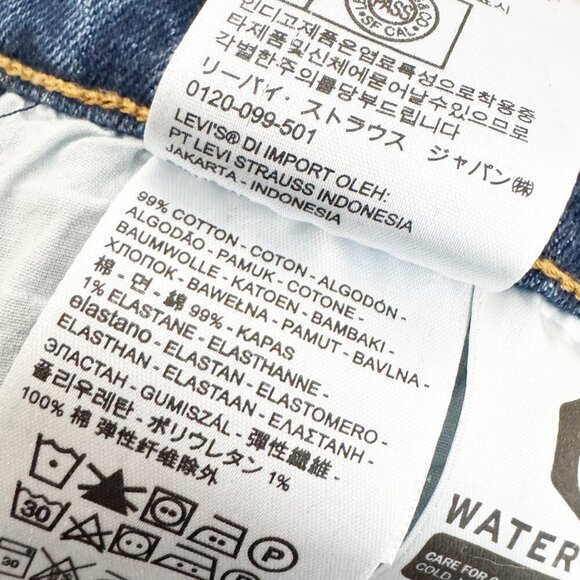 Levi’s Wedgie Straight Leg Dark Wash Blue Jeans Button Fly Raw Hem Pink Size 27 - Picture 5 of 9